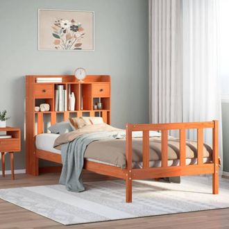 Berkfield Home Bed Frame Frame Wax Brown 75x190 cm Small Single Solid Wood Pine