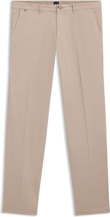 HUGO BOSS Mens Crigan3 Solid Patterned Straight Chinos in Open Beige - Size 32W/34L