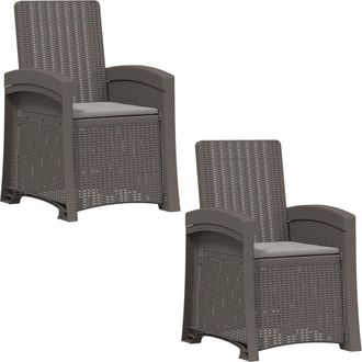 vidaXL Sill&oacute;n De Jard&iacute;n Reclinable Imitaci&oacute;n Rat&aacute;n 2 Uds. Gris Claro Vidaxl