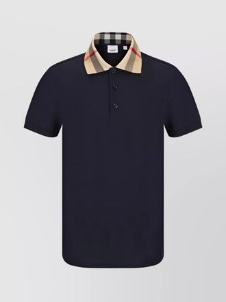 Burberry cotton slim fit check collar polo shirt