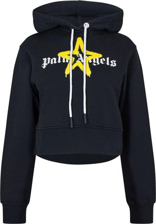 Palm Angels Womens Star Hoody in Black Yellow - Multicolour - Size 16 UK