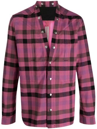 Rick Owens Camicia a quadretti - Rosa