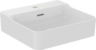 Ideal Lavabo Conca 500x450x165mm, Lijado Blanco Con 1 Orificio Para Grifer&iacute;a Plus, Con Rebosadero Standard
