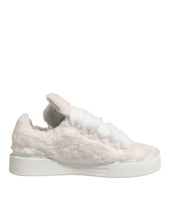 Dolce & Gabbana Eco-Fur Shearling Sneaker - White