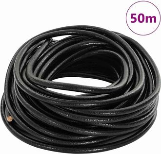 vidaXL Cord&oacute;n De Cuero 1 Negro &Oslash;5 Mm X 50 M Cuero Vidaxl