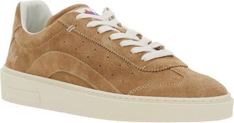 Dsquared2 Mens Low Top Suede Sneakers Beige Calf Leather Trainers