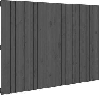 vidaXL Cabecero De Cama De Pared Madera Maciza Pino Gris 159,5x3x110cm Vidaxl