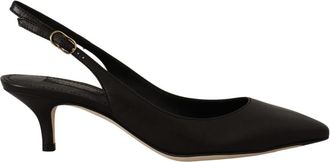 Dolce & Gabbana Slingback Pumps - Dames - Pumps - Zwart - 36 1/2 EU - Leer - Schoenen