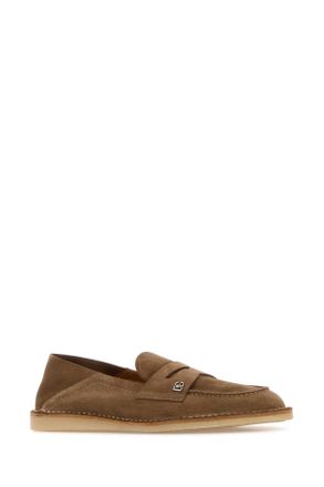 Dolce & Gabbana Mens Brown Suede Loafers Nocciola Vitello Mocassini