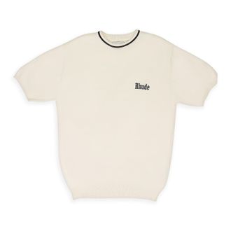 Rhude IVORY LOGO KNIT T-SHIRT