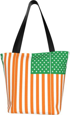 AOOEDM Tote Bag Irish America Flag Shopping Bags Small Reusable Market Bag Beach Tote Bags Travel Totes