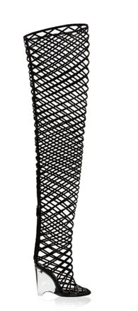 Alaia Clear wedge Over the Knee Boots Size 38