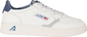 Autry Cream Blue Medalist Low Leather Sneakers