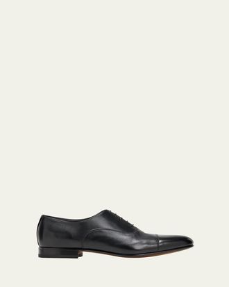 Santoni Mens Darian Calfskin Leather Oxfords