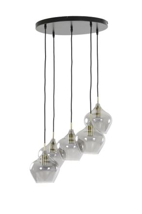Light & Living Light & Living - L&aacute;mpara Colgante - Rakel - Bronce - Vidrio