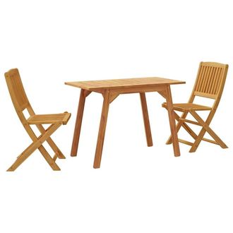 Berkfield Home 3 Piece Garden Dining Set Solid Wood Acacia in Brown