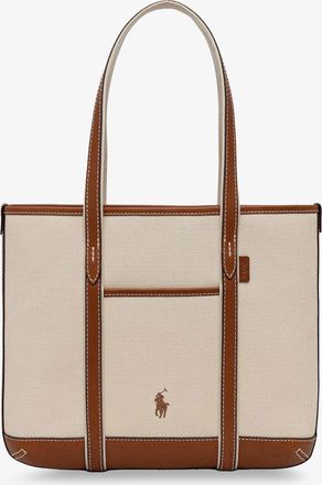 Ralph Lauren Borsa a spalla in canvas con logo ricamato frontale - POLO RALPH LAUREN - gender_Woman