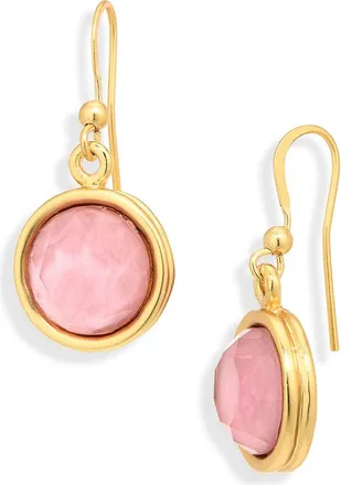 Karine Sultan Round Drop Earrings in Gold/pink at Nordstrom