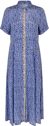 Lollys Laundry Shirt Dresses, female, Blue, L, Blue Maxi Dress with Short Sleeves