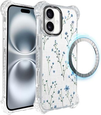 OEM Funda Ibizu Dropguard Ultra Para Iphone 16 Plus Con Magsafe, Color Pastel Bloom, Color Azul Sue&ntilde;o