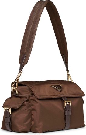 Prada Womens Shoulder Bag Explore Burnt Brown Recycled Polyamide Handbags Hand