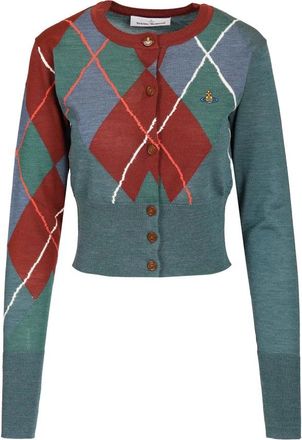Vivienne Westwood Argyle Vest - Dames - Vesten - Veelkleurig - XS - Katoen - Truien & Vesten