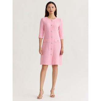 Misook Tri-Color Tweed Knit Sheath Dress in Pink at Nordstrom, Size Xx-Large