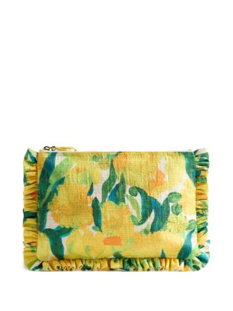 La DoubleJ floral-print clutch bag - women - Elastane/Cotton - One Size - Yellow