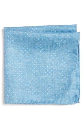 Jack Victor Keele Neat Dot Silk Pocket Square in Blue at Nordstrom