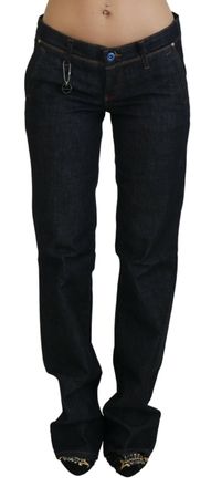 Costume National Womens Straight Leg Jeans Classic Fit - Dark Blue Cotton - Size 26 (Waist)