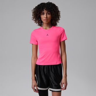 Nike Jordan Womens Jordan Sport Essentials Dri-FIT Short-Sleeve Top in Pink | IF2354-645