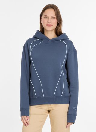 Ragwear Kapuzensweatshirt RAGWEAR ZERRA, Damen, Gr. XXL, indigo blau, Sweatware, Obermaterial: 70% Baumwolle, 30% Polyester, unifarben mit Farbeinsatz, normal