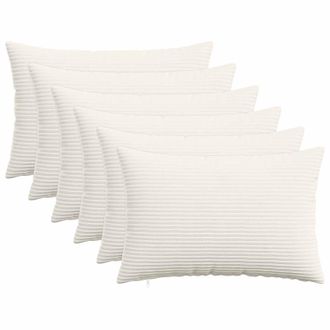 vidaXL Funda De Almohada 6 Pcs Heerlen Crema 50 X 75 Cm Pana Vidaxl