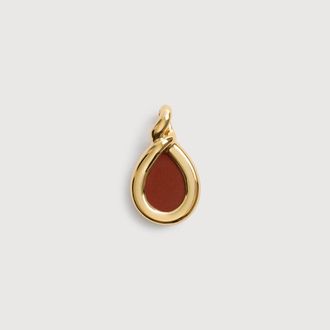 Monica Vinader Gold Ochre Gemstone Pendant Red Jasper
