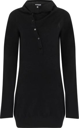 The Attico Asymmetrische Mini Jurk - Dames - Korte kleedjes - Zwart - M - Wol - Kleedjes