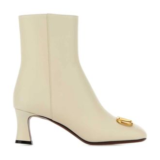 Valentino Garavani Heeled Boots, female, Beige, Size: 7 1/2 US VLogo Signature Ankle Boot