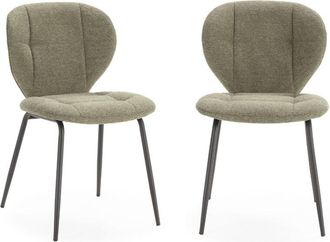 Calicosy Calicosy - Lote De 2 Sillas De Tela Con Patas De Metal Negro L50 Cm - Lucy