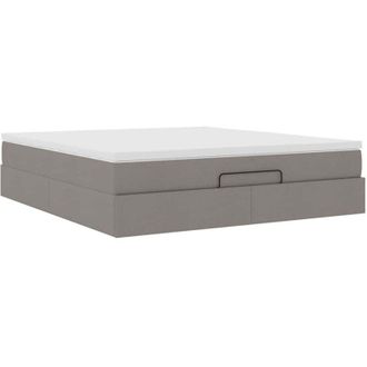 vidaXL Estructura De Cama Otomana Colch&oacute;n Tela Gris Pardo 180x200 Cm Vidaxl