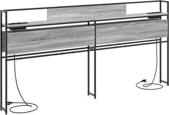 vidaXL Storage Headboard Grey sonoma 200 cm Engineered wood Vidaxl