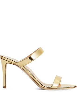 Giuseppe Zanotti Calista 85mm sandals - women - Leather/Leather/Patent Leather - 38.5 - Gold