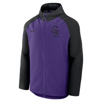 Nike Mens Colorado Rockies Authentic Collection Mens Nike Therma MLB Full-Zip Jacket in Purple | 01GM043NDNV-P92