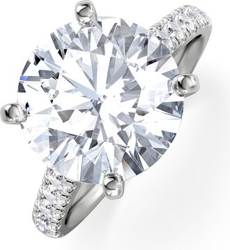 The Diamond Store Natalia 5.65ct Lab Diamond Round Cut Engagement Ring in 18K White Gold G/VS1