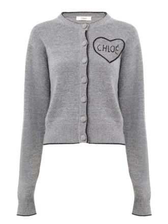 Chlo&eacute; Taillierter Cardigan mit Logo