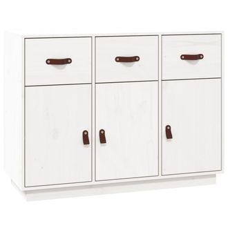 vidaXL Vidaxl Credenza Bianca 100x40x75 Cm In Legno Massello Di Pino
