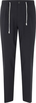 Eleventy Broeken, Heren, Blauw, W32, Wol, Jogger Broek