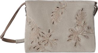 Brunello Cucinelli BC Duo pouch bag with broderie anglaise in Light Grey at Nordstrom