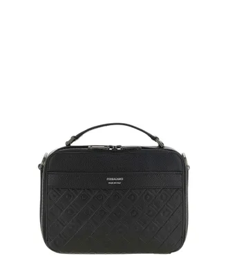 Ferragamo Black Monogram Small Crossbody Bag