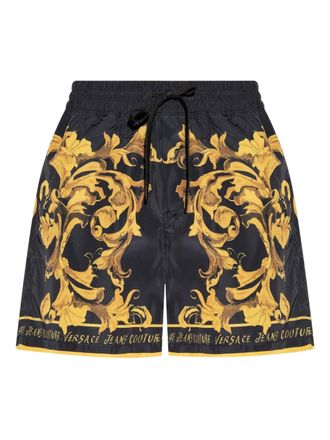 Versace Jeans Couture baroque-print drawstring shorts - men - Polyester - 46 - Black