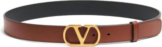 Valentino Garavani 30mm VLogo Signature riem - Bruin