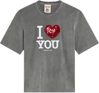 Semicouture T-Shirt Martina - Dames - T-shirts - Grijs - M - Katoen - Tops